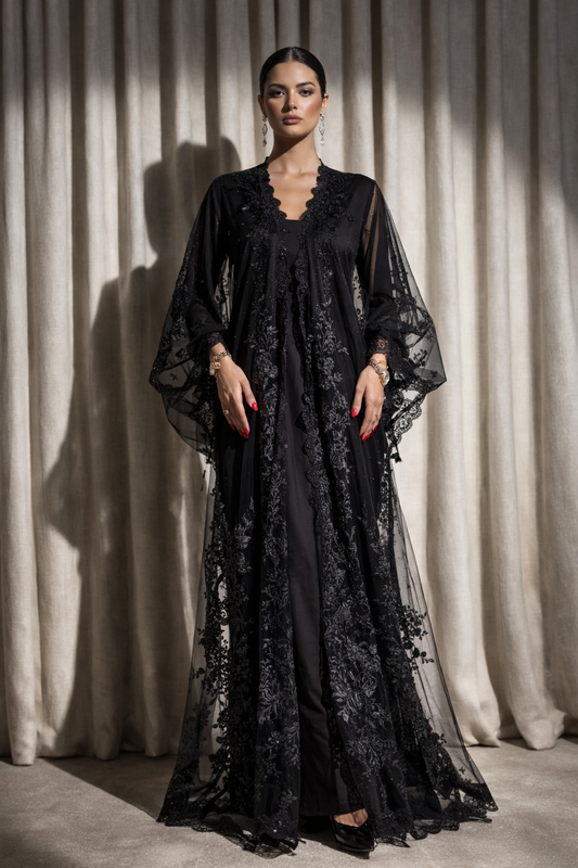 Abaya Dubai Luxe Noir Dentelle
