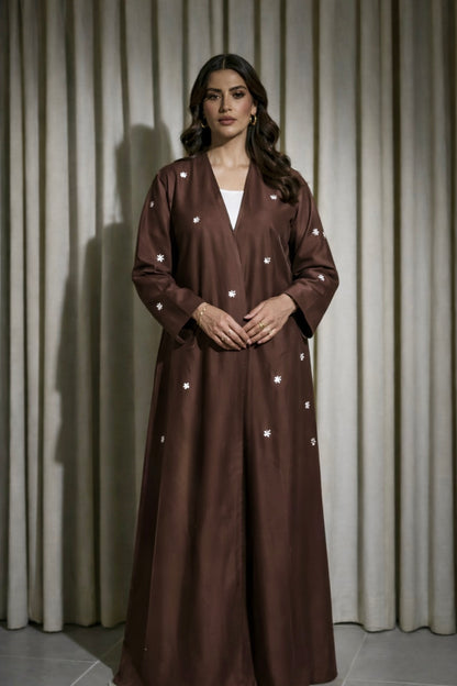 Abaya Dubai Luxe Marron – Abaya mode modeste