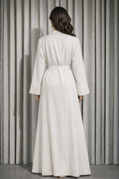 Kimono abaya blanc – vue détail