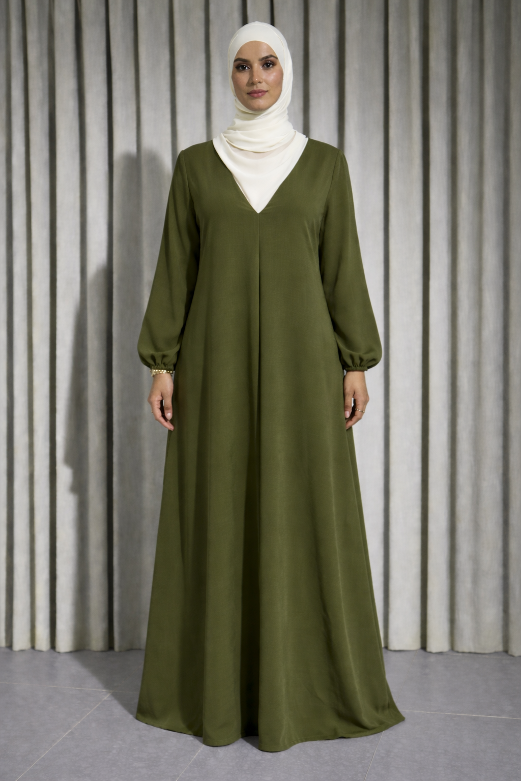 Robe Longue vert kaki – Robe vert mode modeste