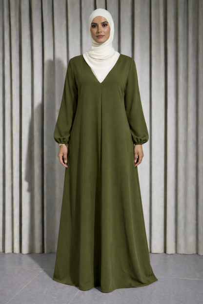 Robe Longue vert kaki – Robe vert mode modeste