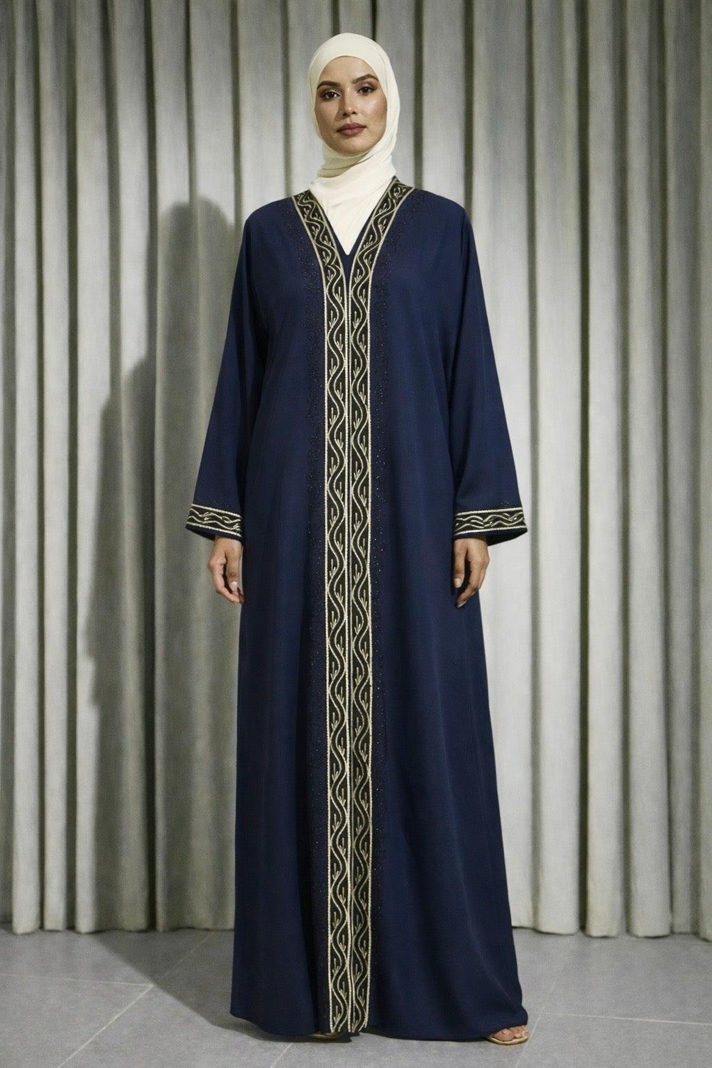 Abaya Dubai Luxe Bleu nuit – Abaya bleu mode modeste