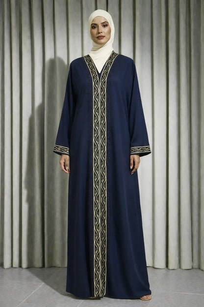 Abaya Dubai Luxe Bleu nuit – Abaya bleu mode modeste
