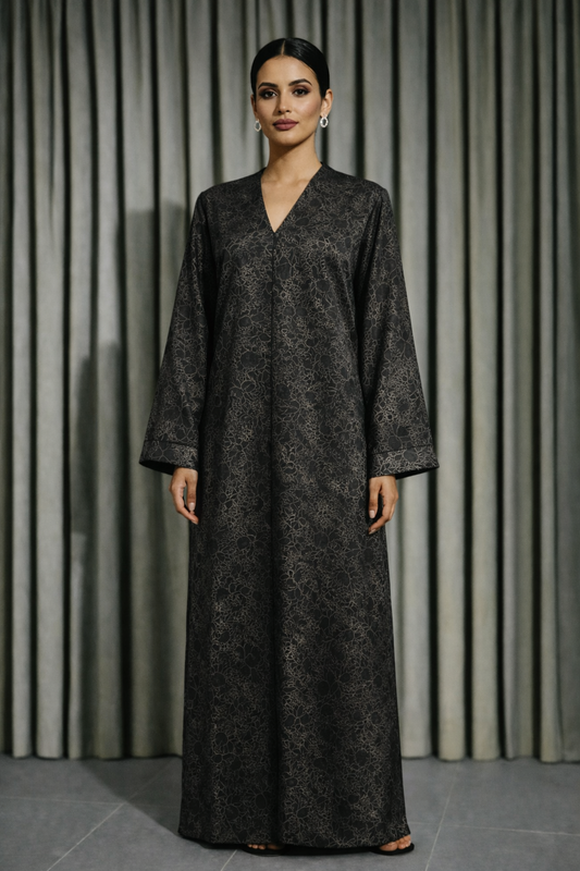 Abaya Dubai Luxe Noir satiné