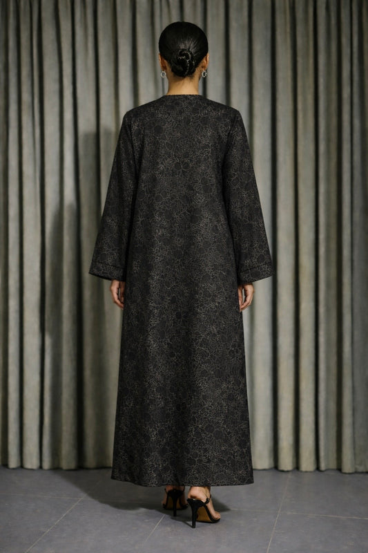 Abaya Dubai Luxe Noir satiné