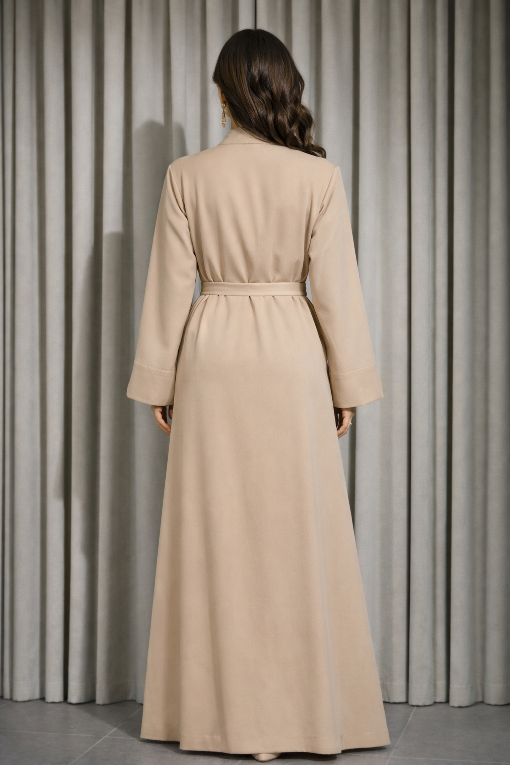 Kimono abaya beige – vue détail