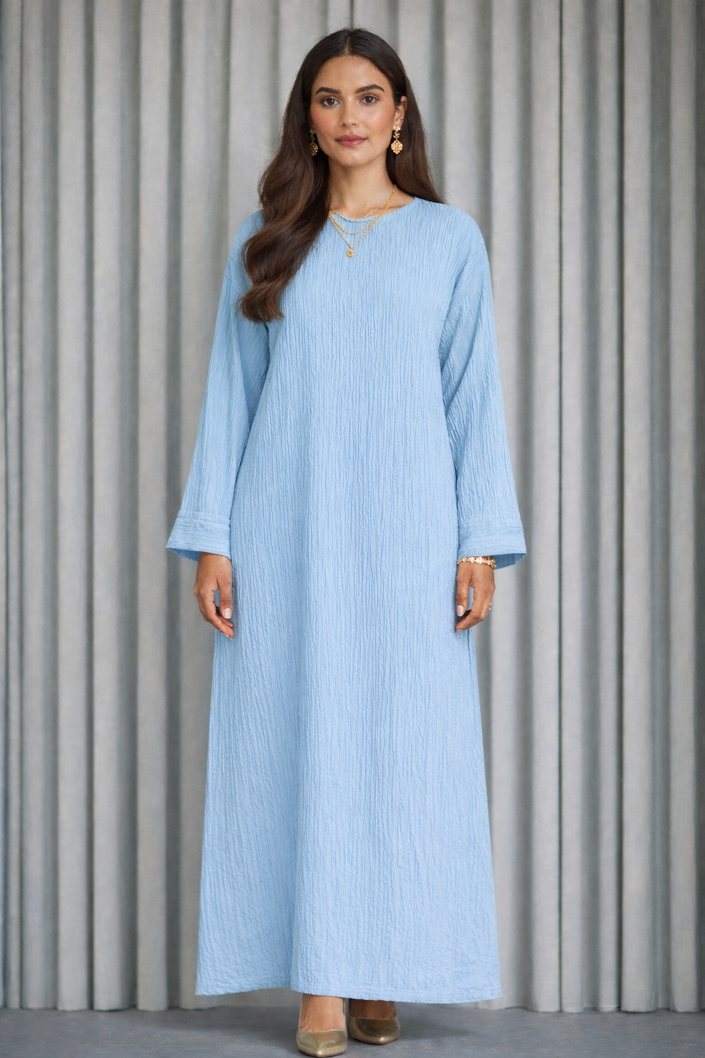Robe longue froissée noir – vue de dos