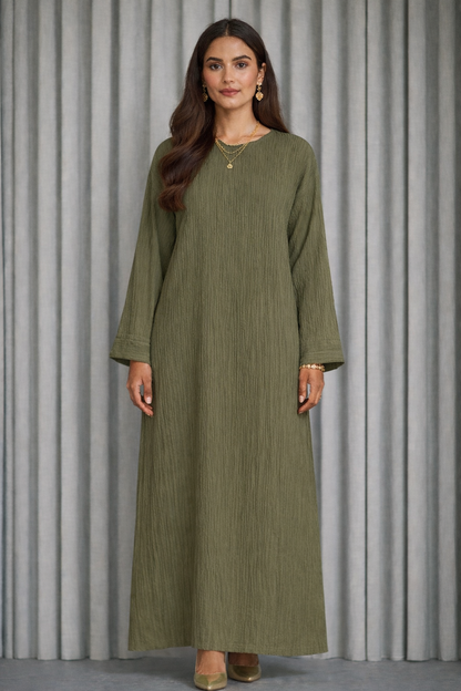 Robe longue froissée noir – photo 8