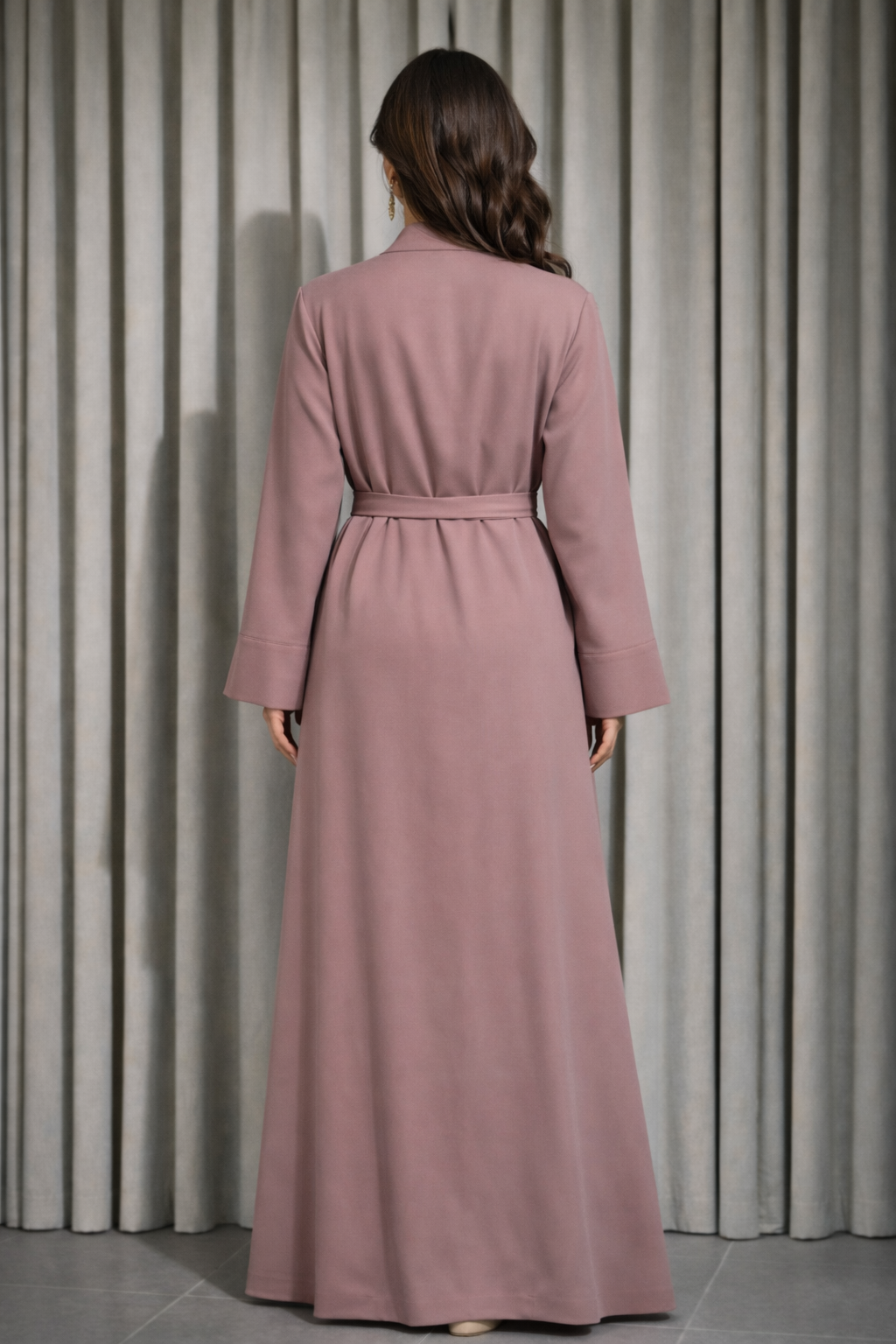 Kimono abaya rose – vue détail