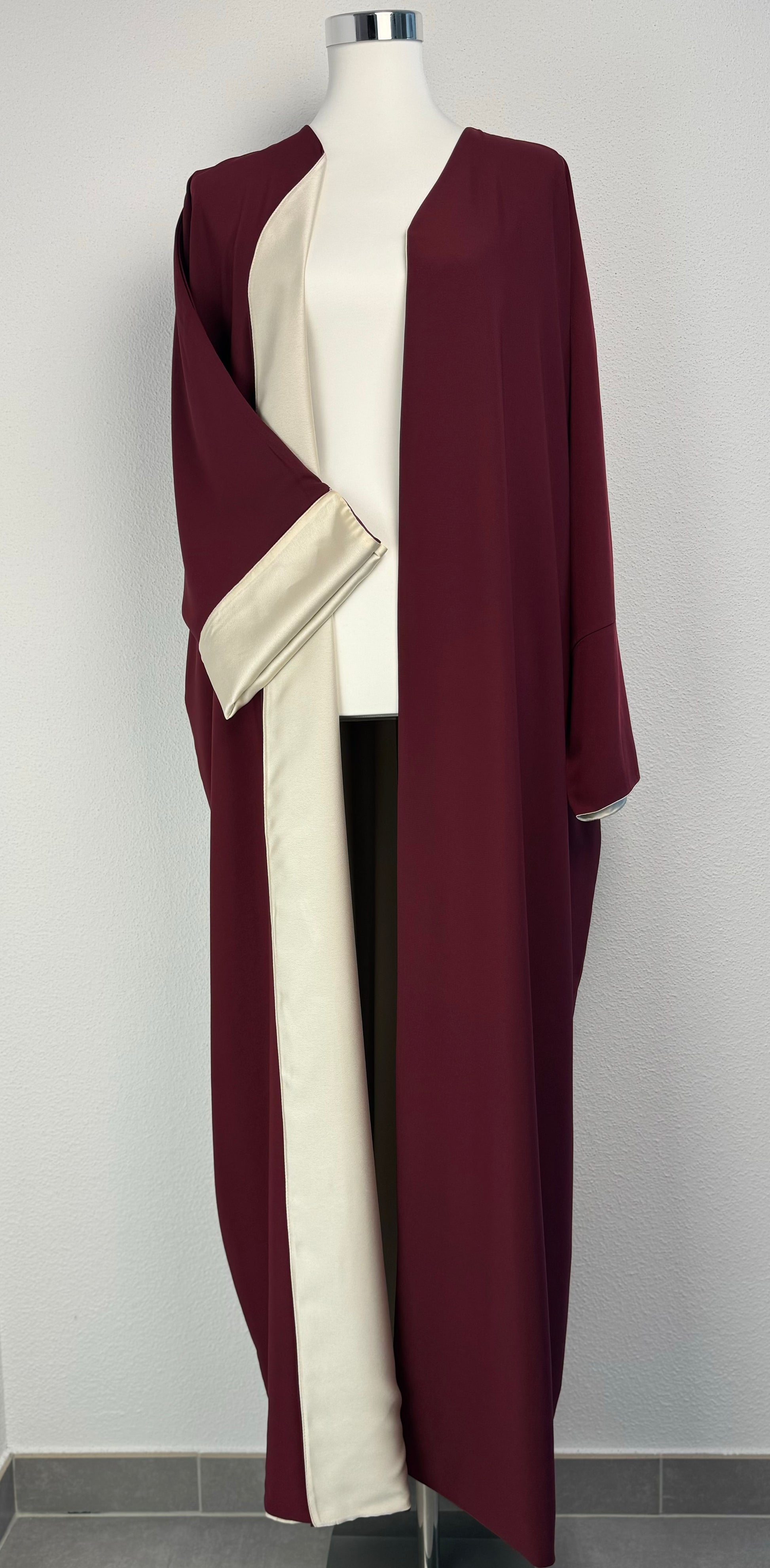 Kimono satiné réversible bordeaux – photo 5