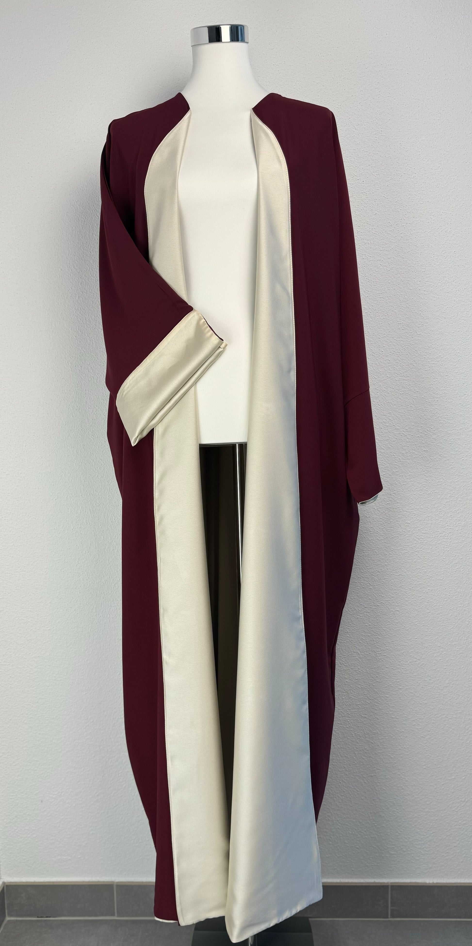 Kimono satiné réversible bordeaux – photo 7