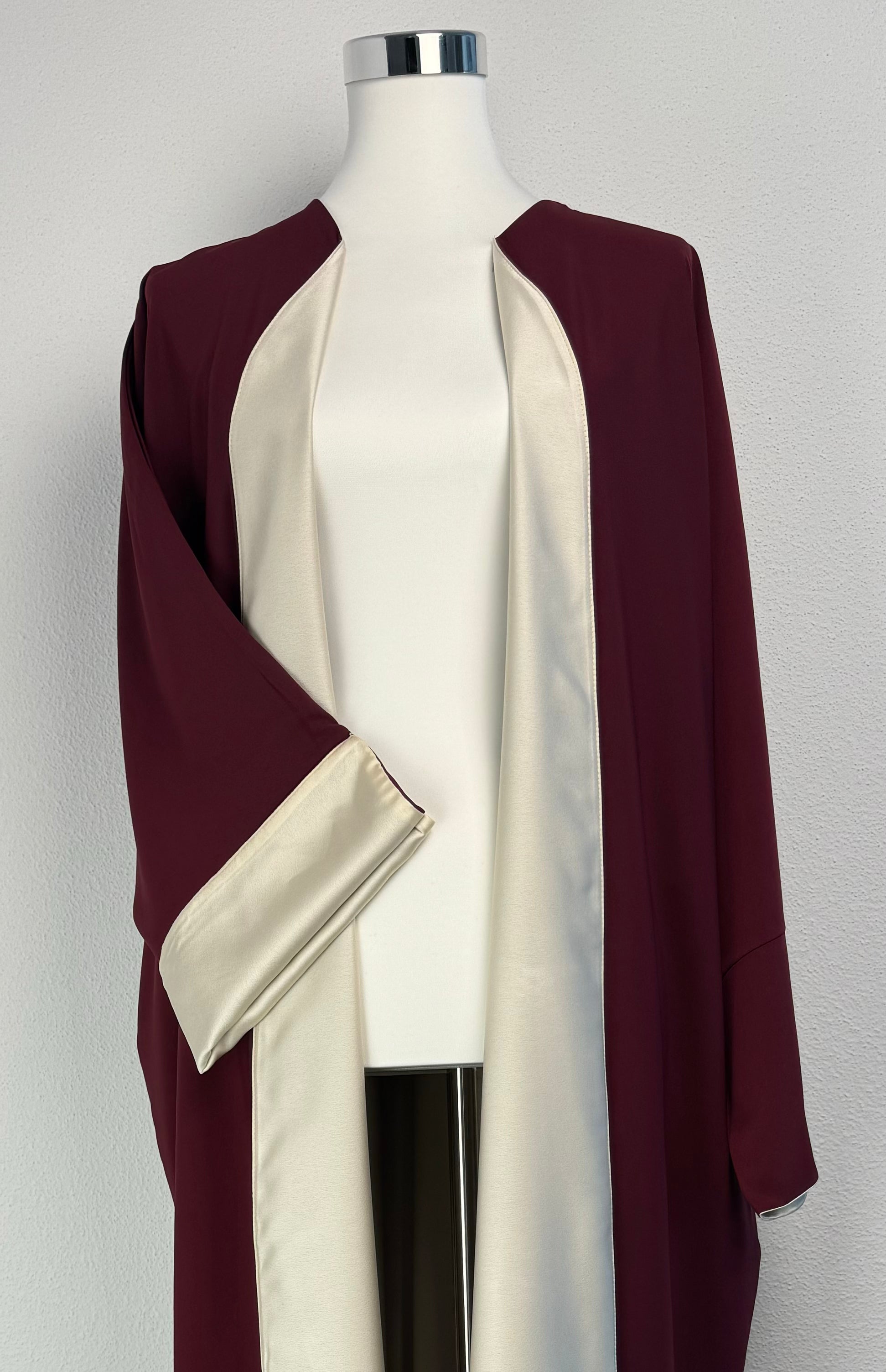 Kimono satiné réversible bordeaux – photo 8