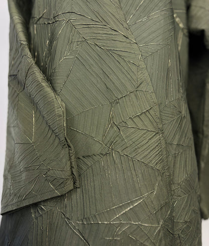 Abaya Dubai Luxe Verte Relief Doré – photo 7