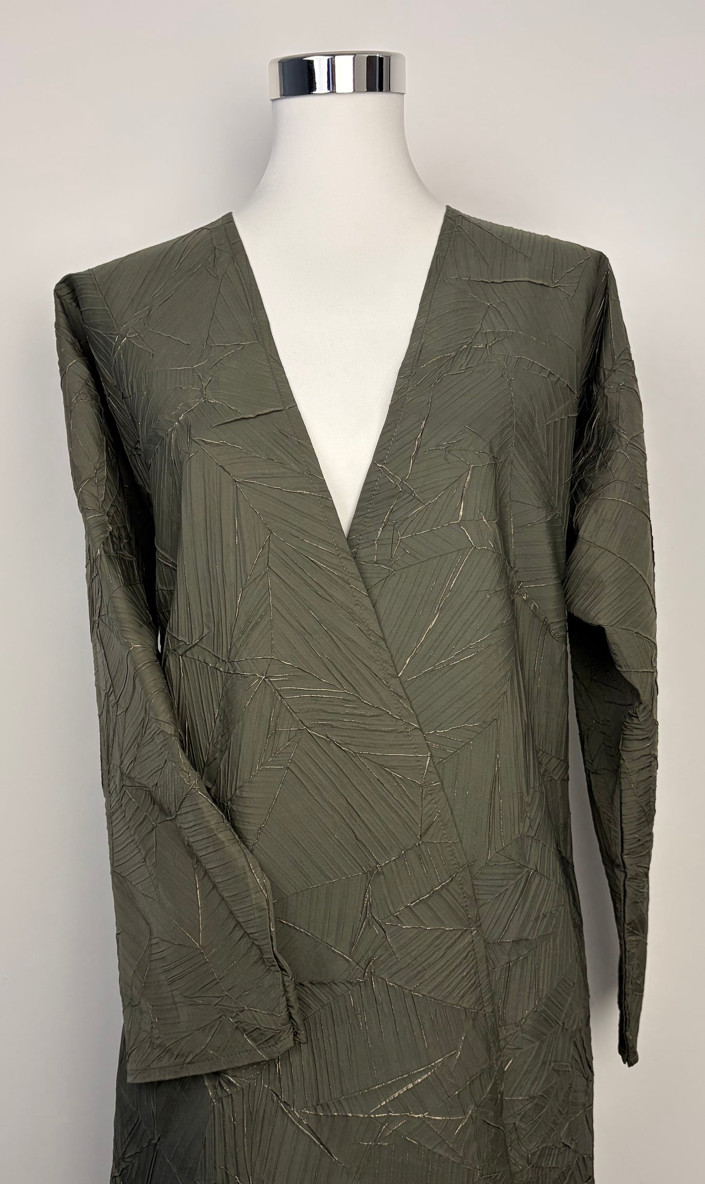 Abaya Dubai Luxe Verte Relief Doré