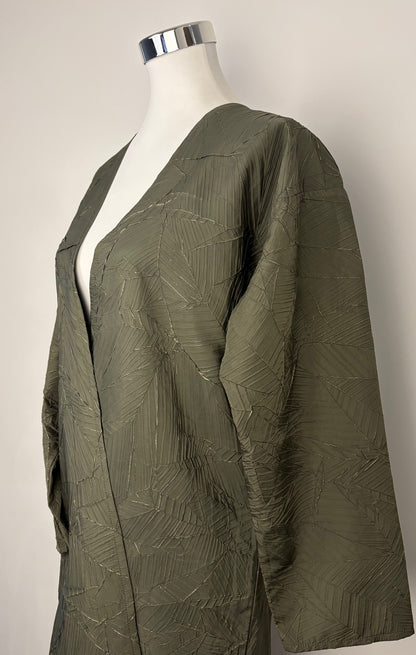 Abaya Dubai Luxe Verte Relief Doré – vue de dos
