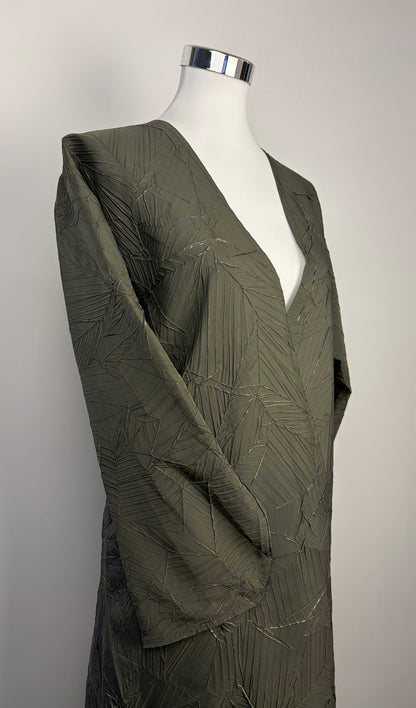 Abaya Dubai Luxe Verte Relief Doré – photo 5
