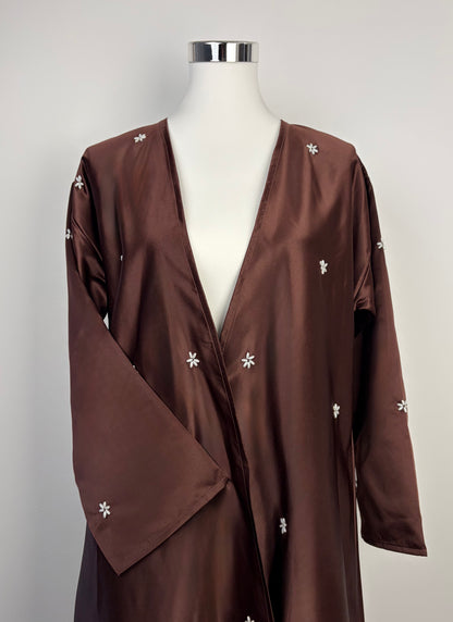 Abaya Dubai Luxe Marron – vue de dos