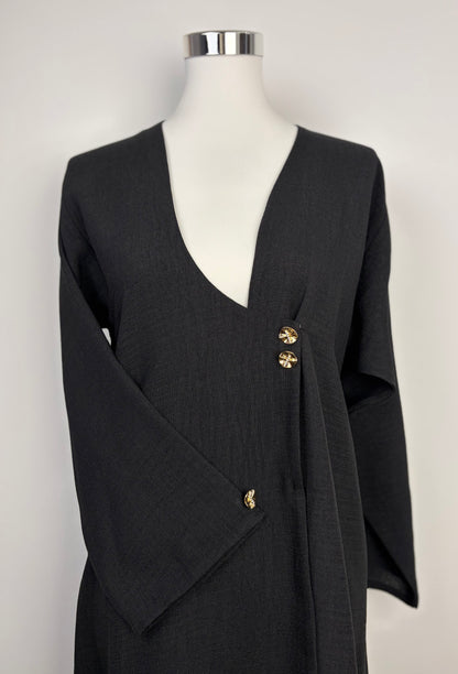Abaya Dubai Luxe Asymétrique – portée