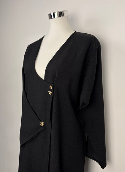 Abaya Dubai Luxe Asymétrique – vue de dos