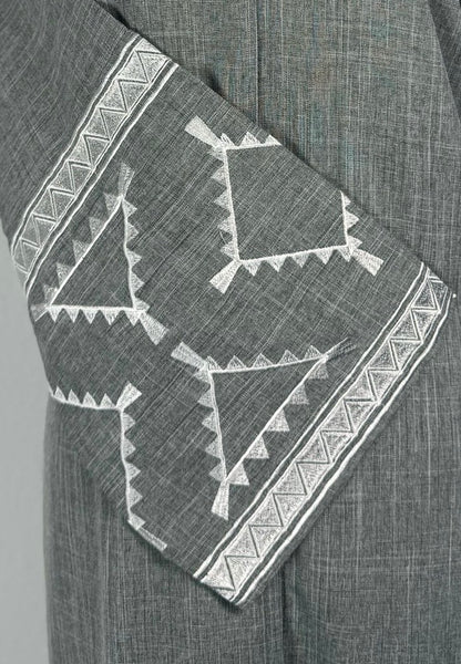 Abaya Dubai Luxe Grise brodée – photo 7