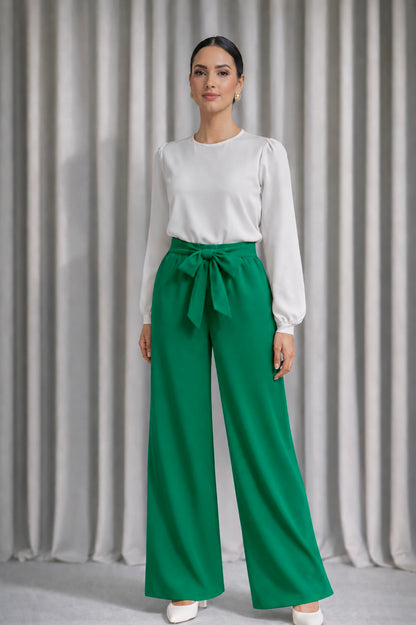Pantalon Fluide Vert Émeraude